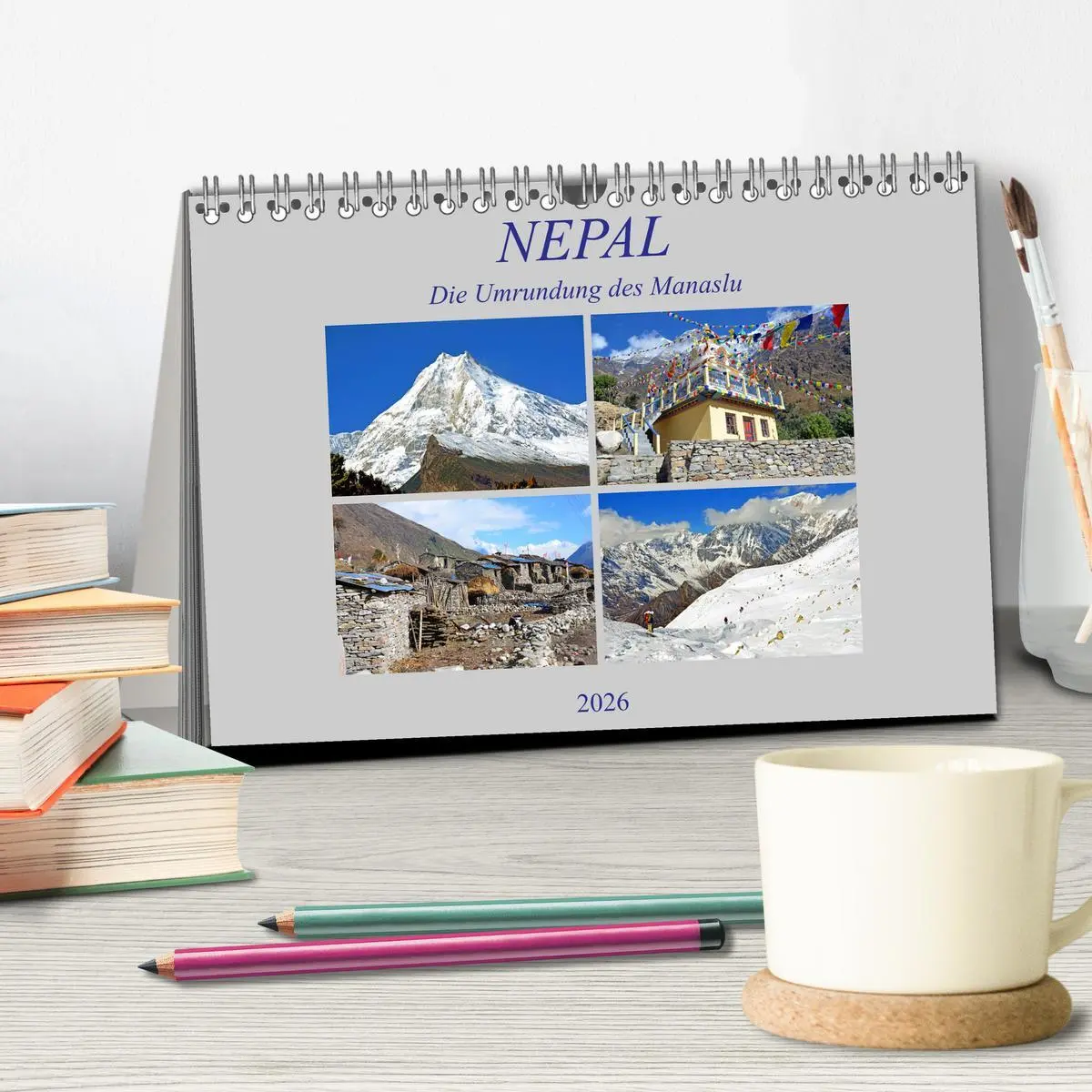 Bild: 9783457811399 | NEPAL, die Umrundung des Manaslu (Tischkalender 2026 DIN A5 quer),...
