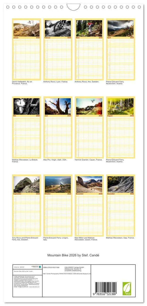 Bild: 9783516521399 | Familienplaner 2026 - Mountain Bike 2026 by Stef. Candé mit 5...