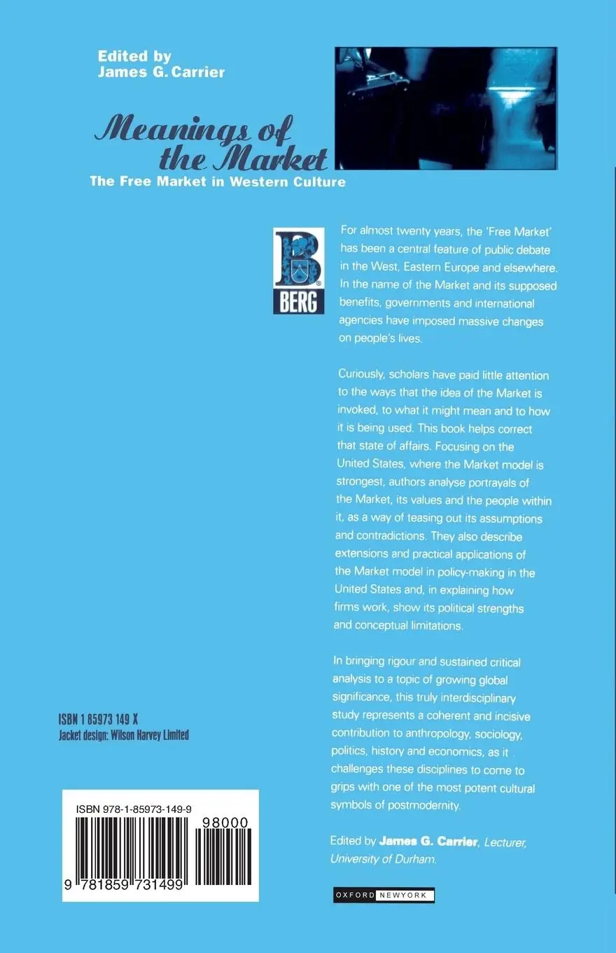 Rückseite: 9781859731499 | Meanings of the Market | The Free Market in Western Culture | Carrier