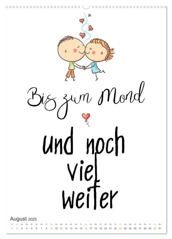 Bild: 9783435881499 | Liebessprüche (Wandkalender 2025 DIN A2 hoch), CALVENDO Monatskalender