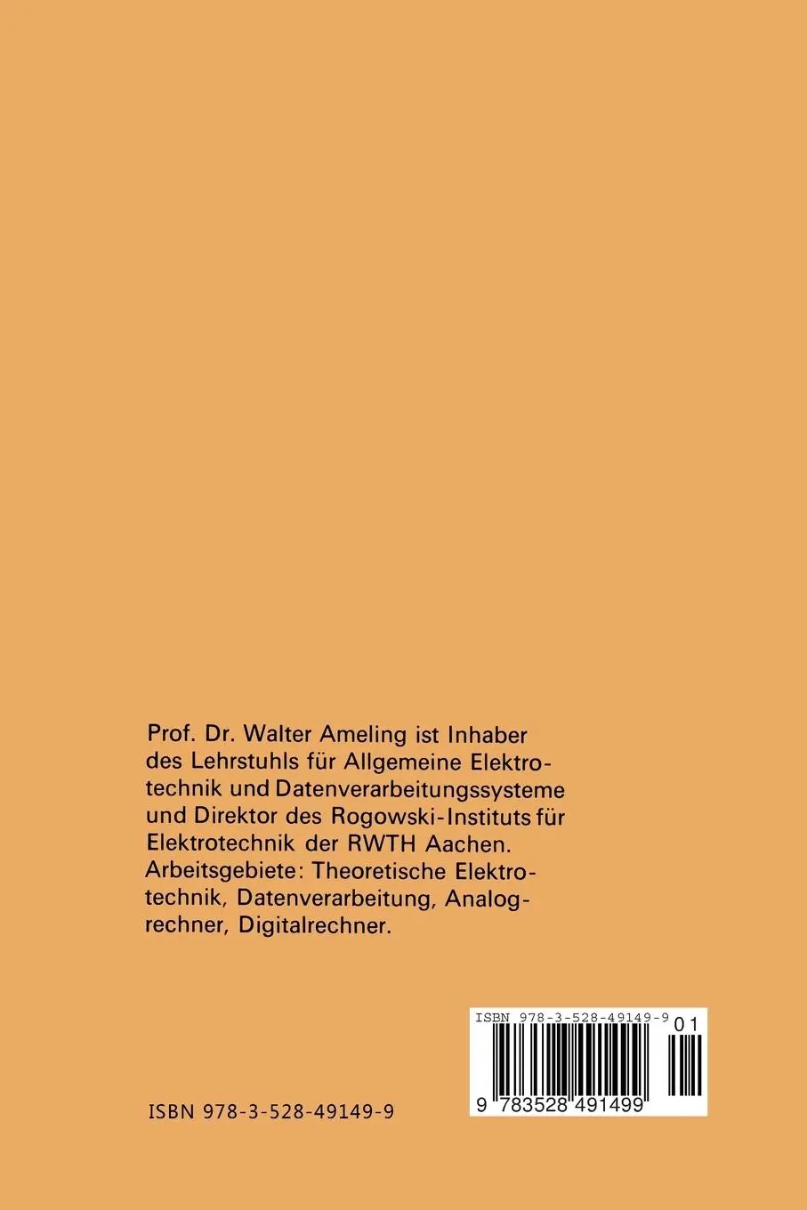 Rückseite: 9783528491499 | Grundlagen der Elektrotechnik I | Walter Ameling | Taschenbuch | iv