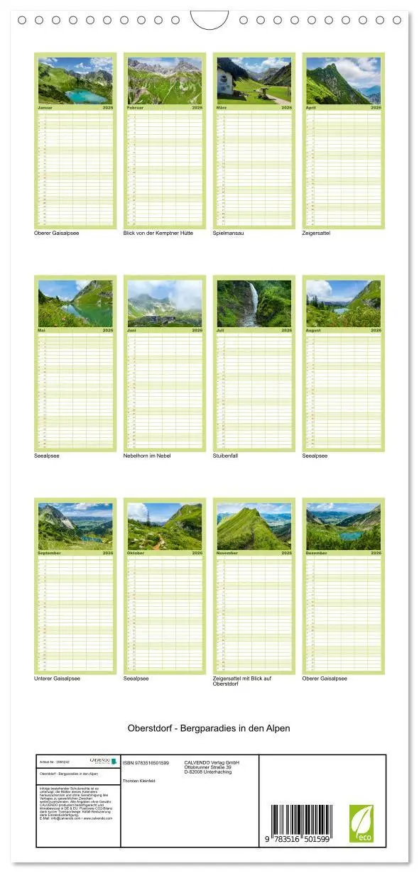 Bild: 9783516501599 | Familienplaner 2026 - Oberstdorf - Bergparadies in den Alpen mit 5...