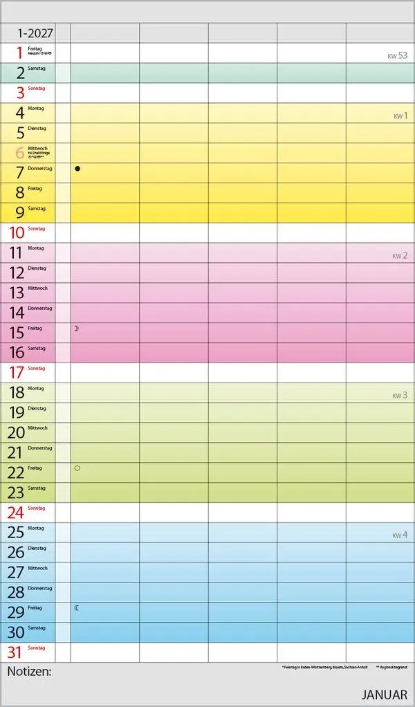 Bild: 9783819301599 | Familienplaner Farbenspiel 2027 | Verlag Korsch | Kalender | 14 S.