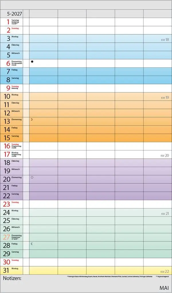 Bild: 9783819301599 | Familienplaner Farbenspiel 2027 | Verlag Korsch | Kalender | 14 S.