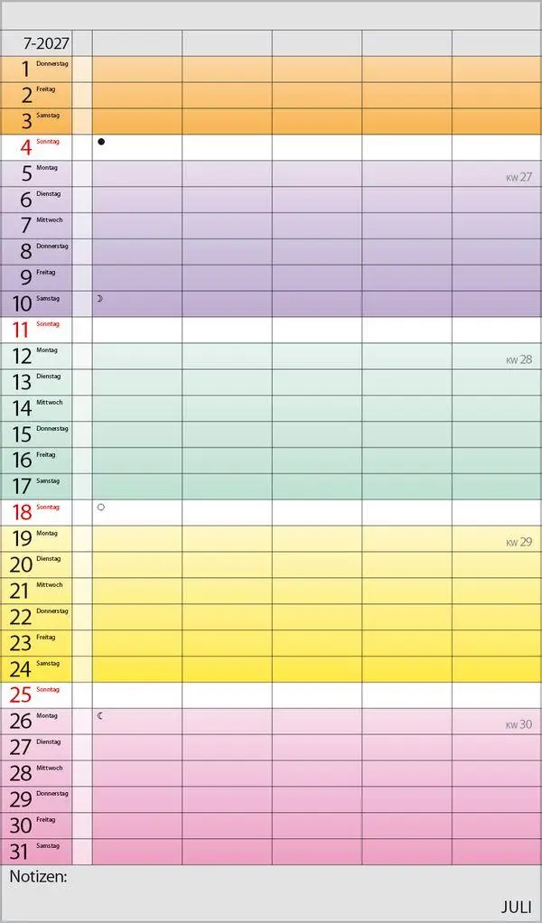 Bild: 9783819301599 | Familienplaner Farbenspiel 2027 | Verlag Korsch | Kalender | 14 S.