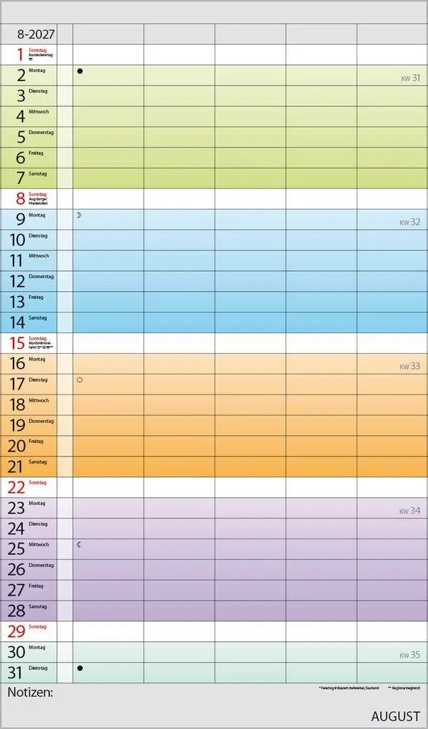 Bild: 9783819301599 | Familienplaner Farbenspiel 2027 | Verlag Korsch | Kalender | 14 S.