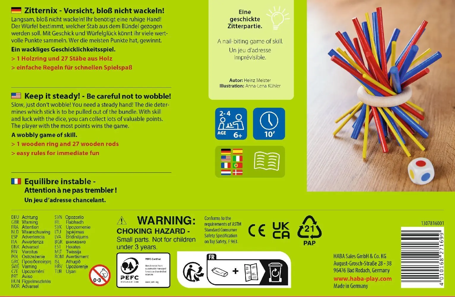Bild: 4010168271699 | Zitternix | Spiel | Papp-Deckel und Papp-Boden | 1307816001 | Deutsch