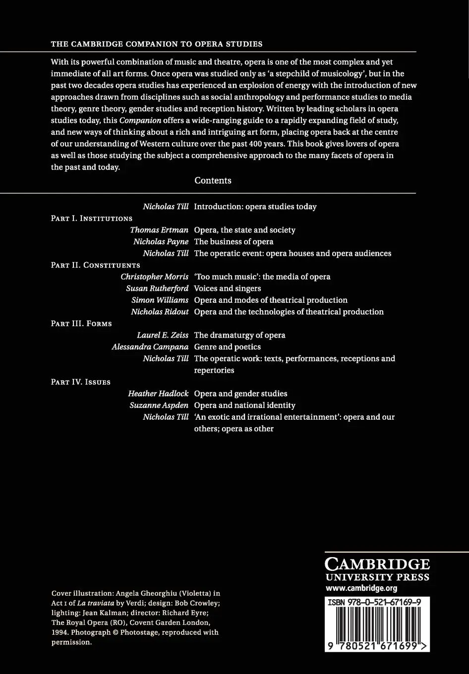 Rückseite: 9780521671699 | The Cambridge Companion to Opera Studies | Nicholas Till | Taschenbuch