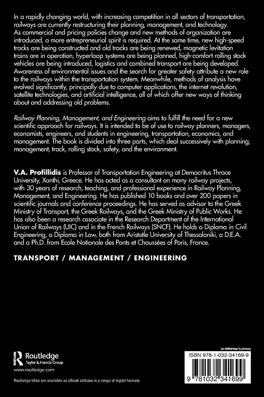 Rückseite: 9781032341699 | Railway Planning, Management, and Engineering | V. Profillidis | Buch
