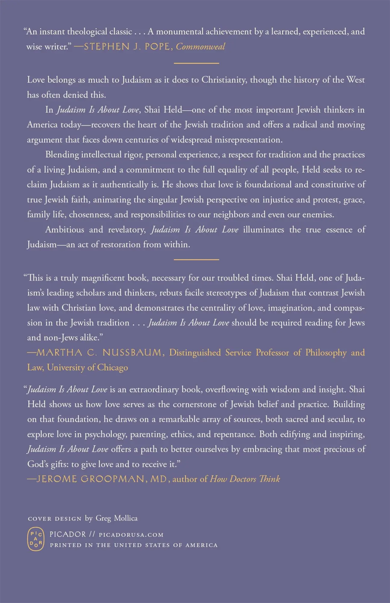 Rückseite: 9781250371799 | Judaism Is about Love | Recovering the Heart of Jewish Life | Held
