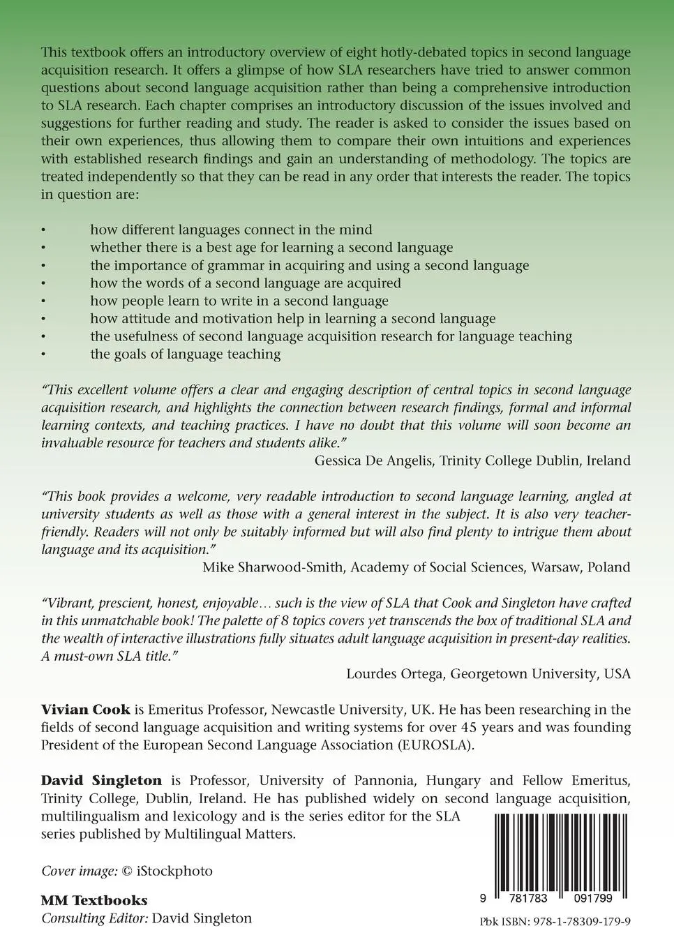 Rückseite: 9781783091799 | Key Topics in Second Language Acquisition | Vivian Cook (u. a.) | Buch