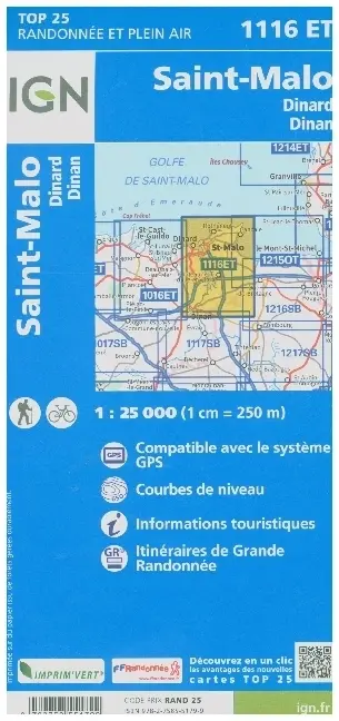 Cover: 9782758551799 | St-Malo/ Dinard/ Dinan 1:25 000 | (Land-)Karte | Englisch | 2022