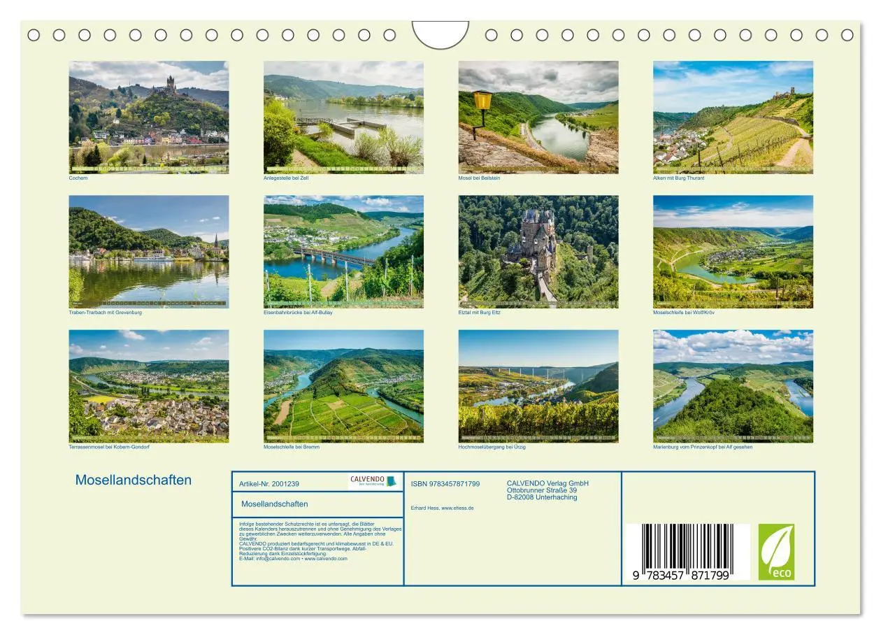 Bild: 9783457871799 | Mosellandschaften (Wandkalender 2026 DIN A4 quer), CALVENDO...