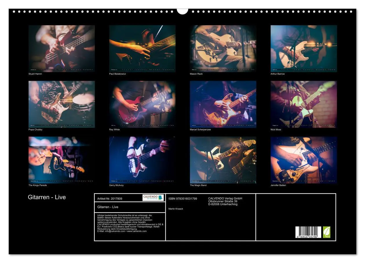 Bild: 9783516031799 | Gitarren - Live (Wandkalender 2026 DIN A2 quer), CALVENDO...