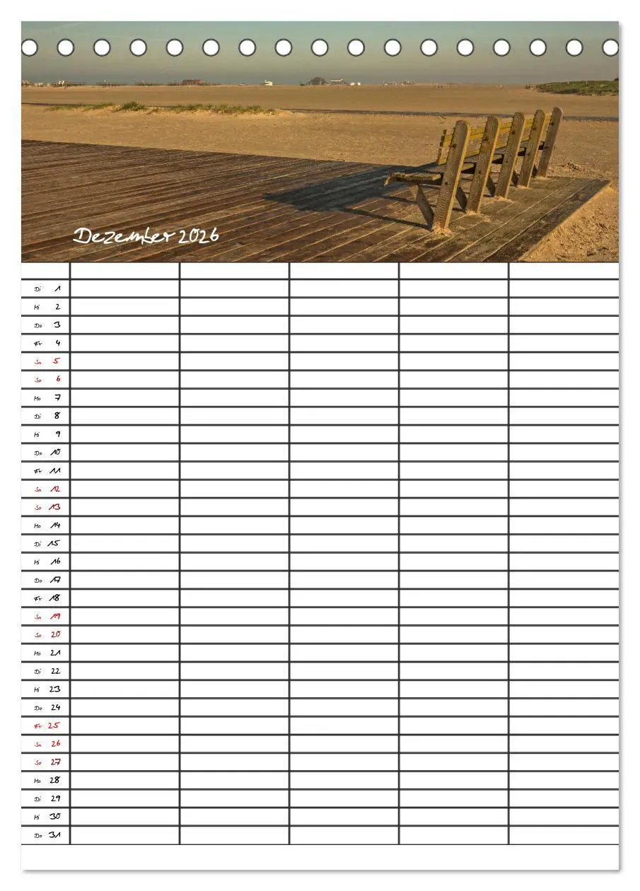 Bild: 9783516411799 | St. Peter Ording Familienplaner (Tischkalender 2026 DIN A5 hoch),...