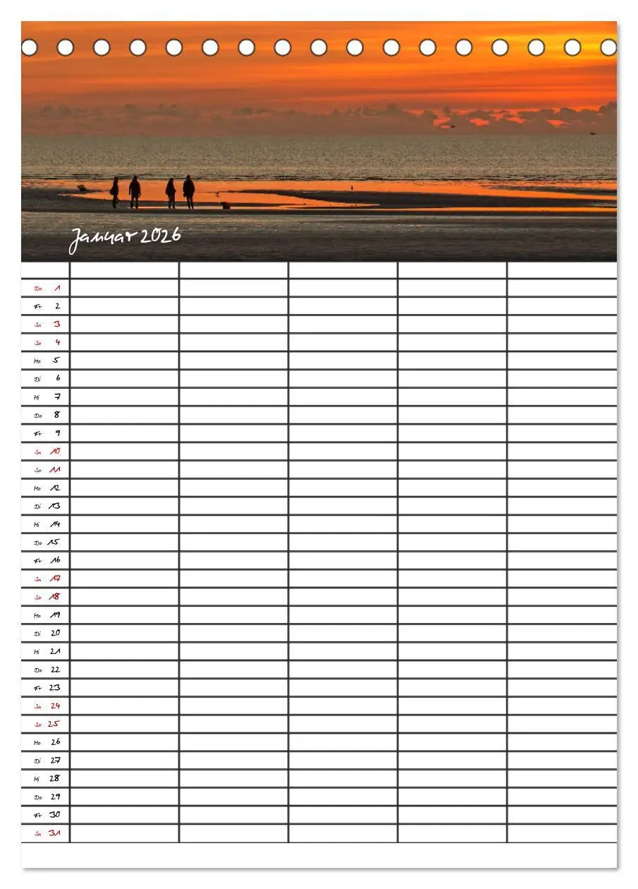 Bild: 9783516411799 | St. Peter Ording Familienplaner (Tischkalender 2026 DIN A5 hoch),...