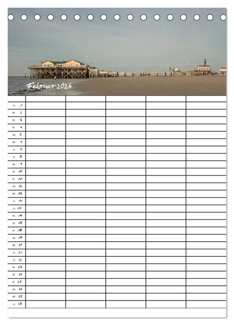Bild: 9783516411799 | St. Peter Ording Familienplaner (Tischkalender 2026 DIN A5 hoch),...