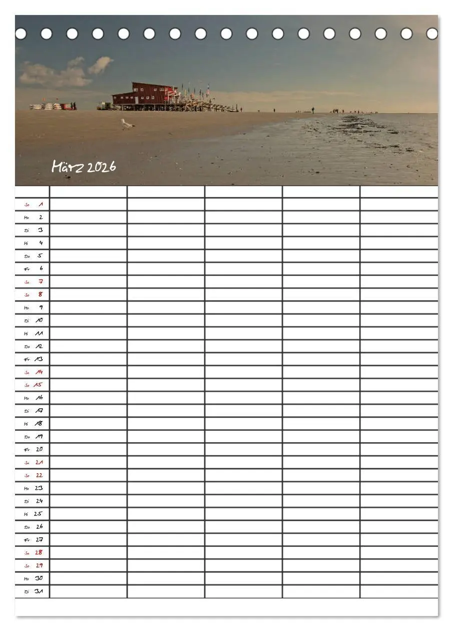 Bild: 9783516411799 | St. Peter Ording Familienplaner (Tischkalender 2026 DIN A5 hoch),...