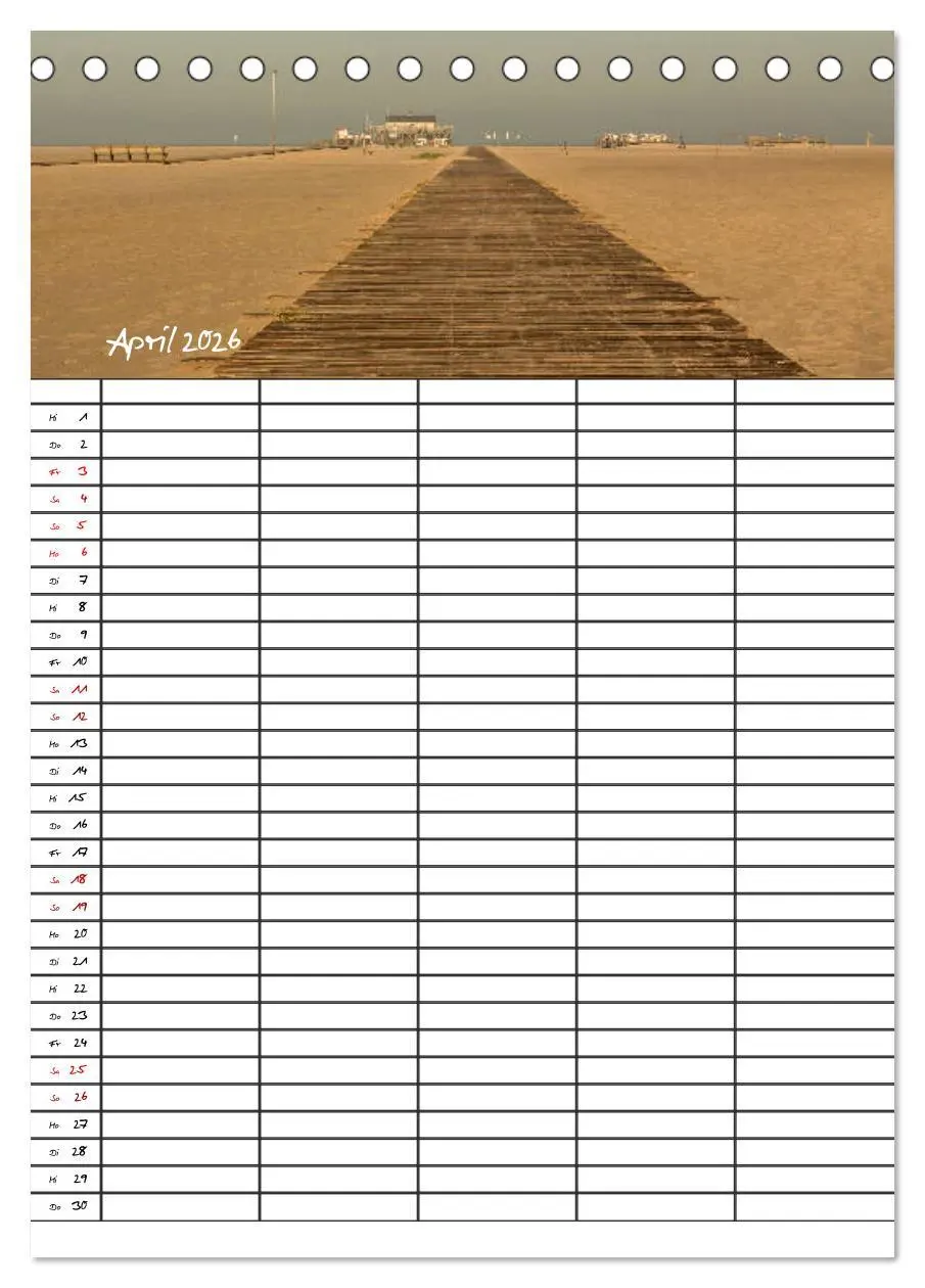 Bild: 9783516411799 | St. Peter Ording Familienplaner (Tischkalender 2026 DIN A5 hoch),...