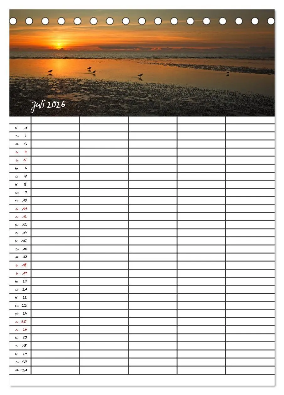 Bild: 9783516411799 | St. Peter Ording Familienplaner (Tischkalender 2026 DIN A5 hoch),...
