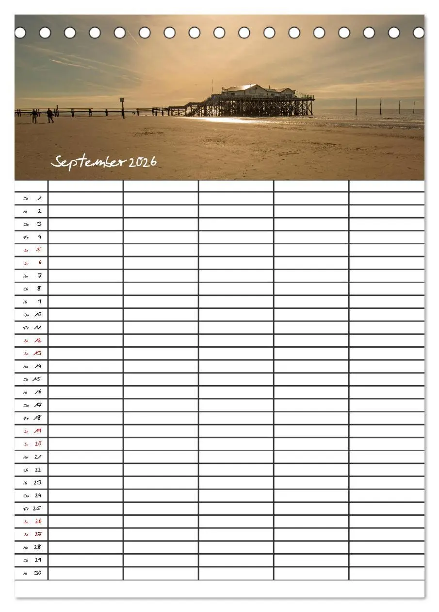 Bild: 9783516411799 | St. Peter Ording Familienplaner (Tischkalender 2026 DIN A5 hoch),...