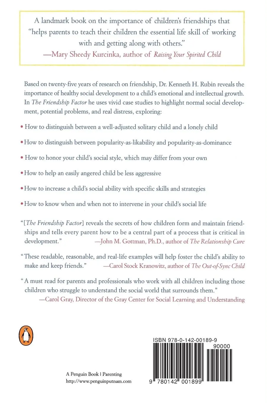 Rückseite: 9780142001899 | The Friendship Factor | Kenneth Rubin (u. a.) | Taschenbuch | Englisch