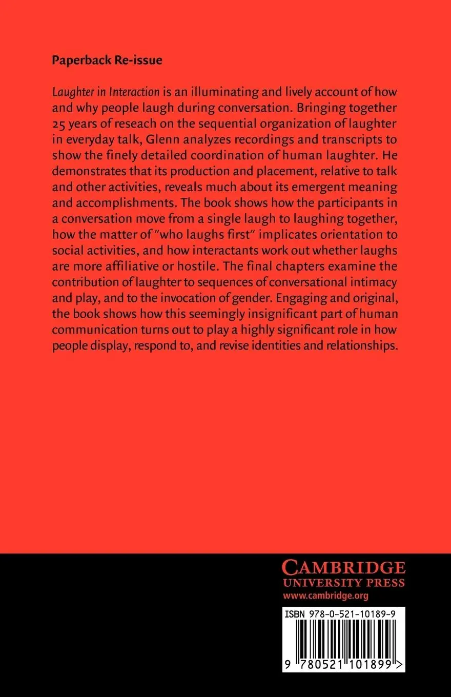 Rückseite: 9780521101899 | Laughter in Interaction | Phillip Glenn (u. a.) | Taschenbuch | 2008