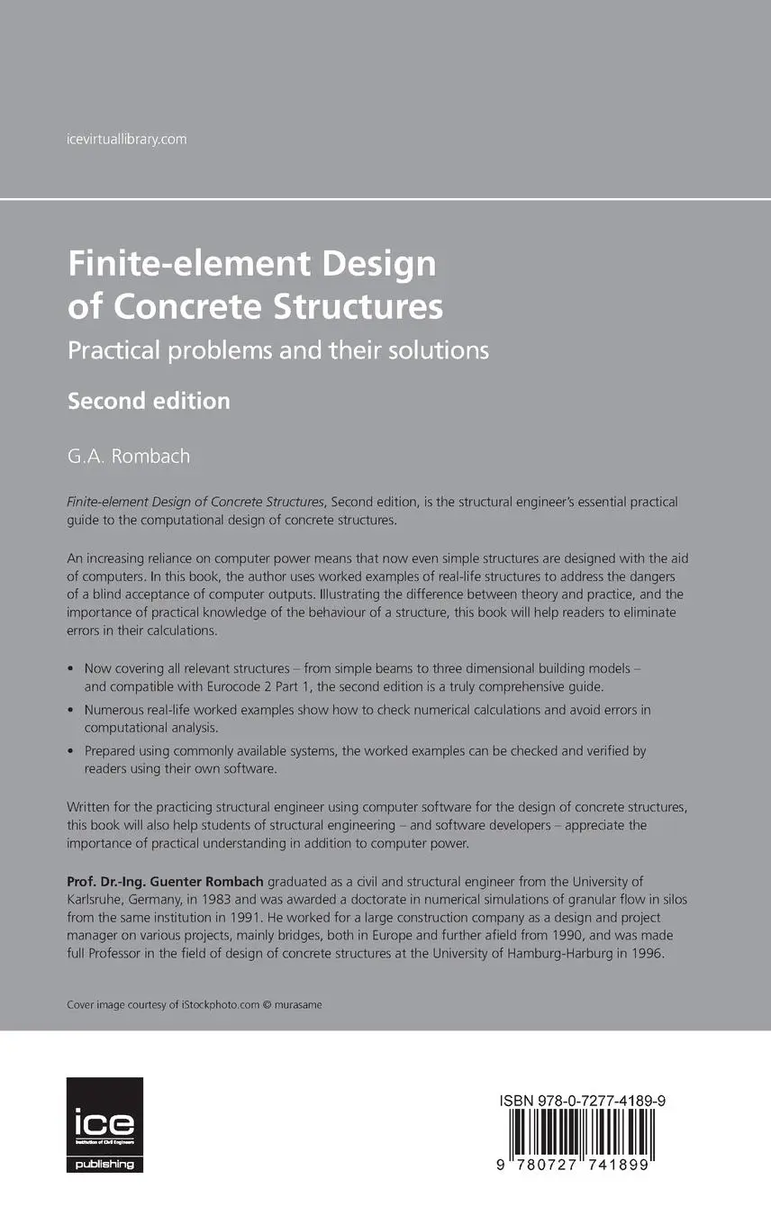 Rückseite: 9780727741899 | Finite-Element Design of Concrete Structures | Guenter A Rombach