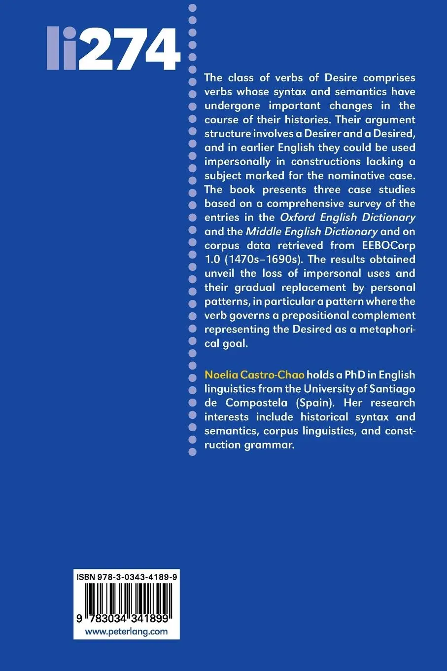 Rückseite: 9783034341899 | Argument Structure in Flux | Noelia Castro-Chao | Taschenbuch | 300 S.