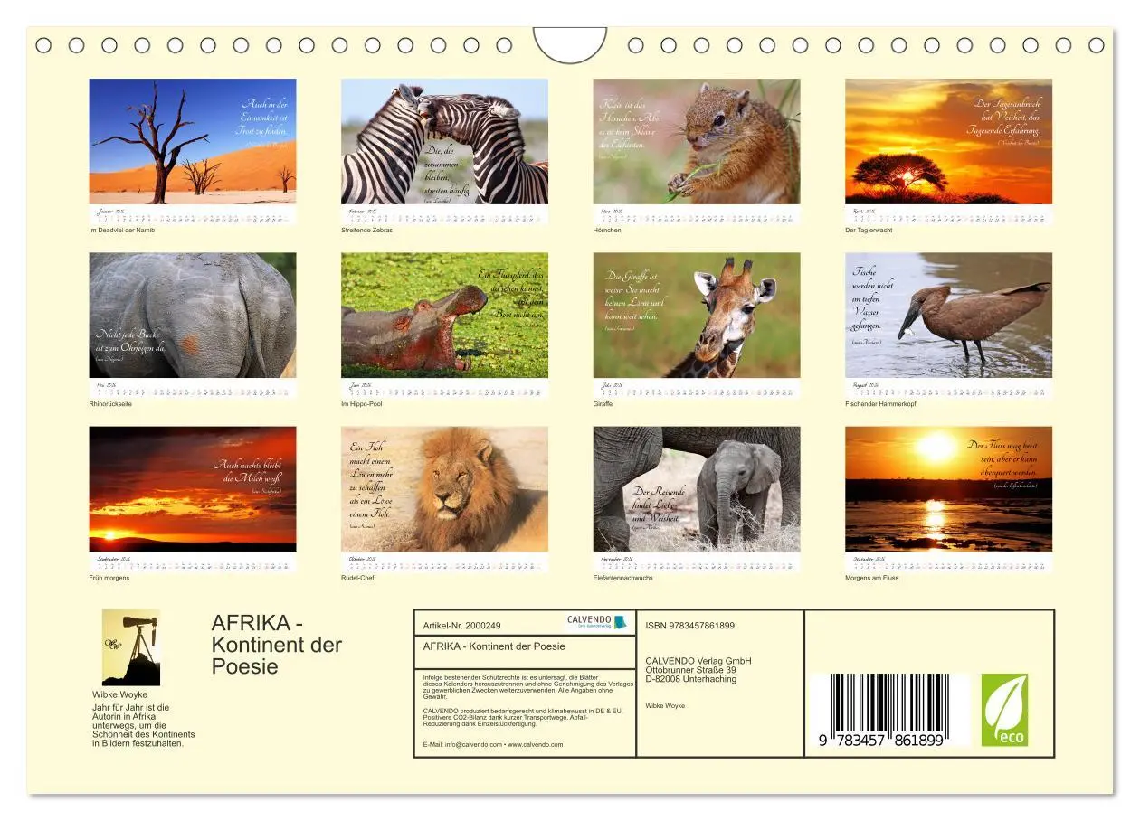 Bild: 9783457861899 | AFRIKA - Kontinent der Poesie (Wandkalender 2026 DIN A4 quer),...