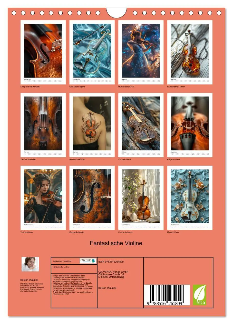 Bild: 9783516261899 | Fantastische Violine (Wandkalender 2026 DIN A4 hoch), CALVENDO...