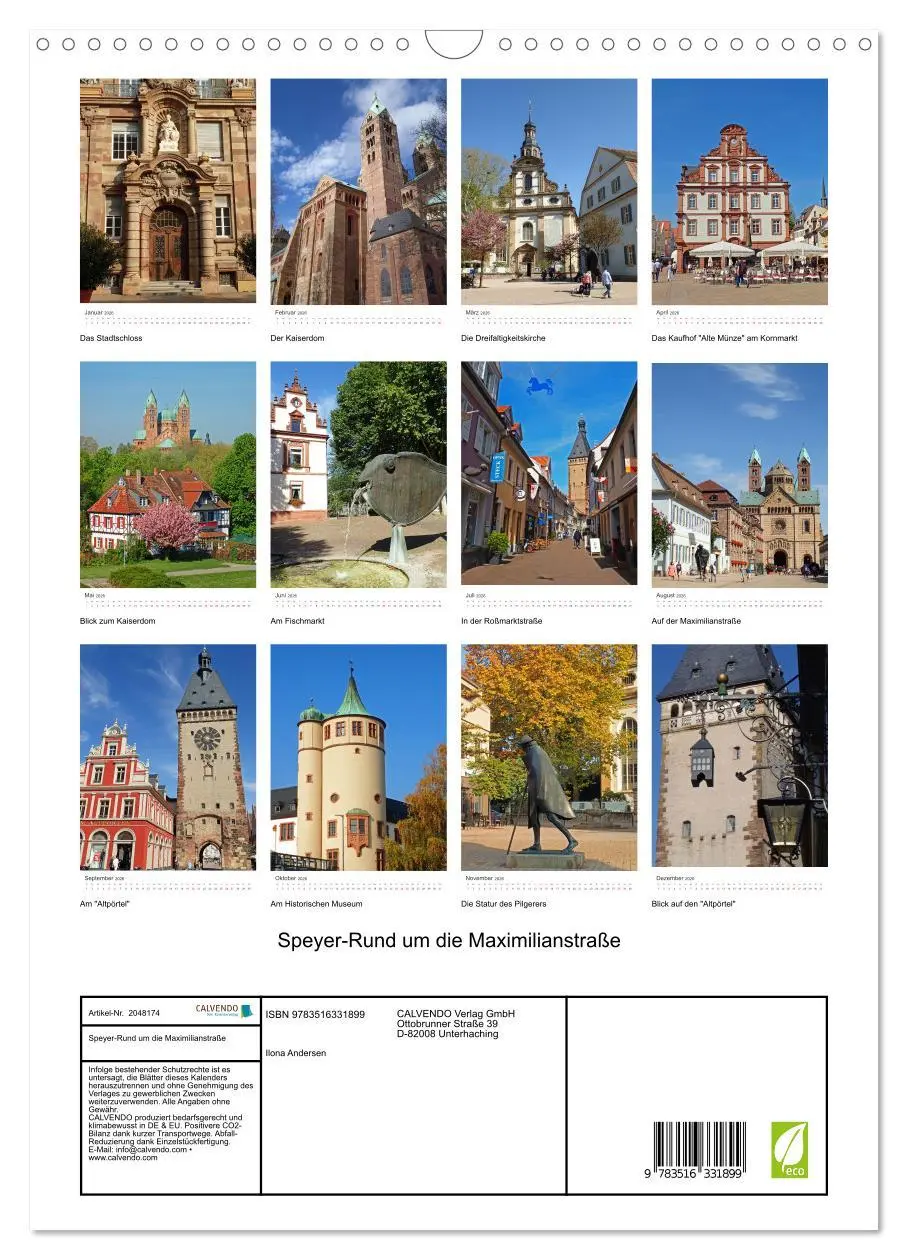Bild: 9783516331899 | Speyer-Rund um die Maximilianstraße (Wandkalender 2026 DIN A3...