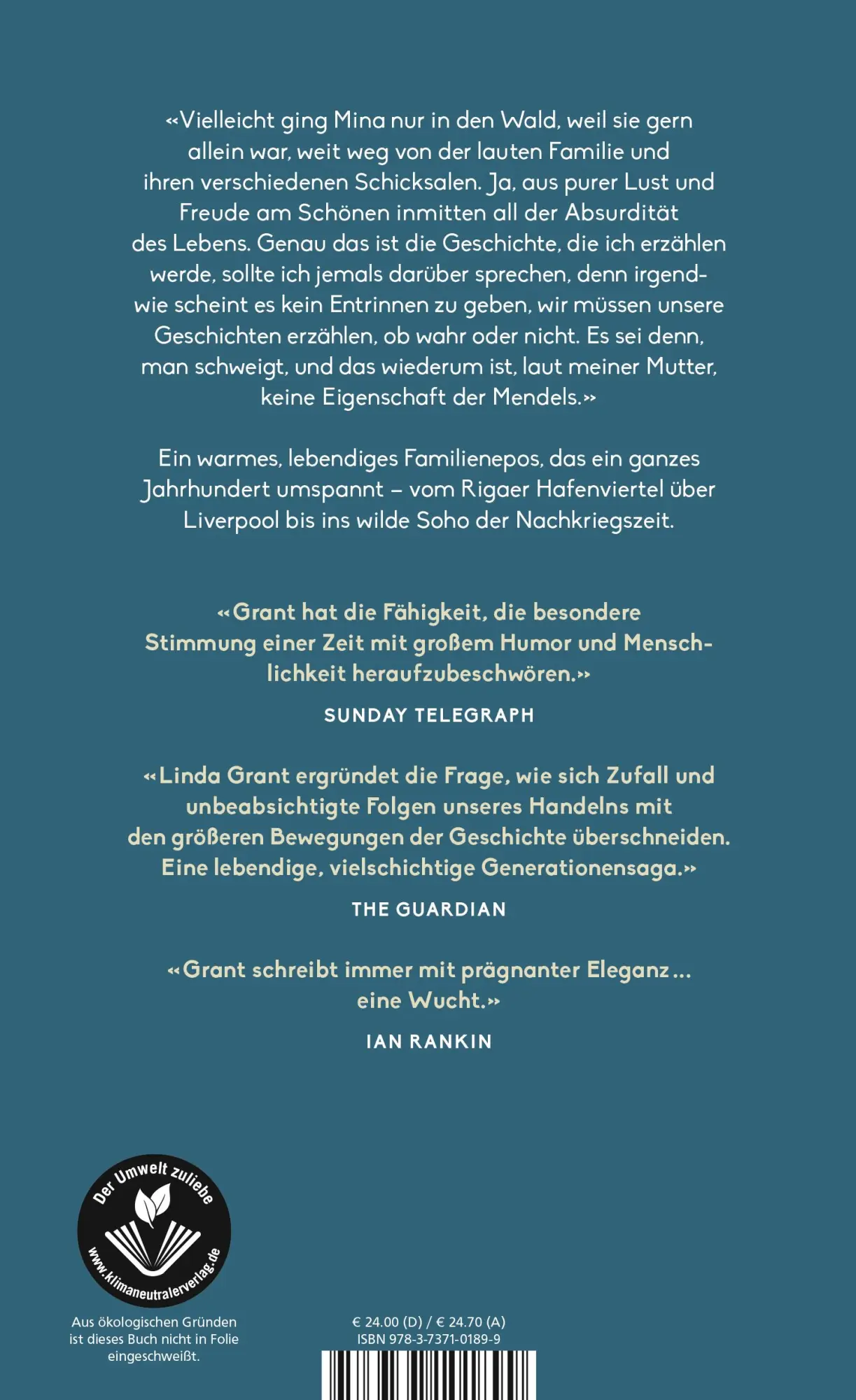 Rückseite: 9783737101899 | Die trotzige Schönheit der Welt | Linda Grant | Buch | 368 S. | 2023
