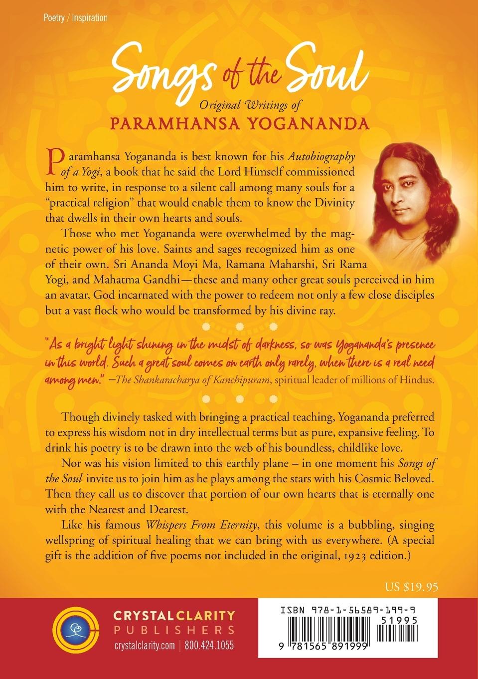 Rückseite: 9781565891999 | Songs of the Soul | Paramhansa Yogananda | Taschenbuch | Englisch