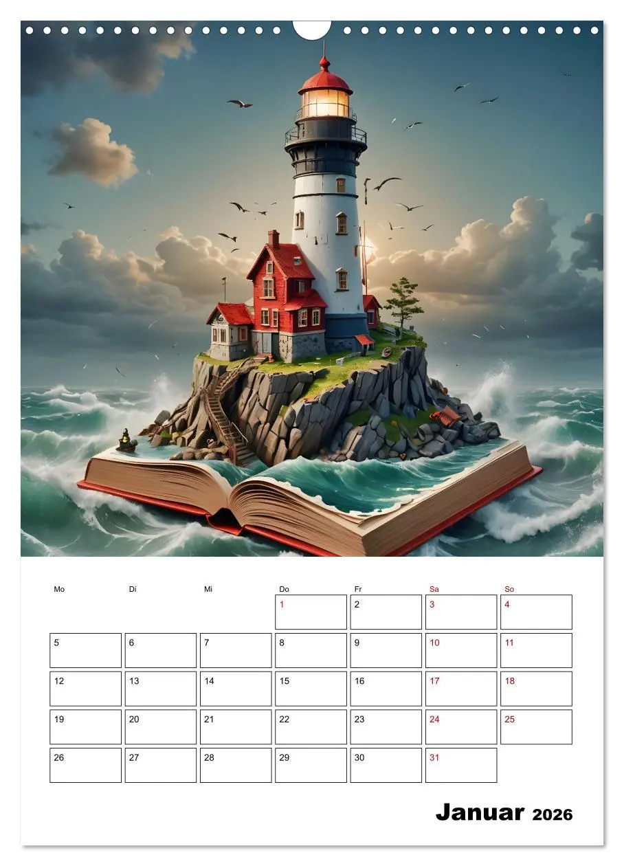 Bild: 9783516251999 | Magische surreale Buchwelten (Wandkalender 2026 DIN A3 hoch),...