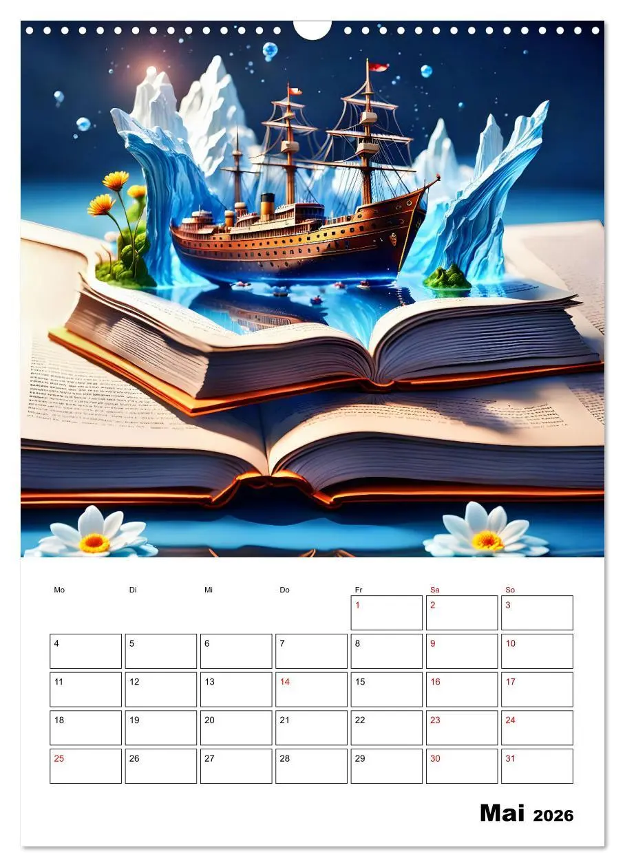 Bild: 9783516251999 | Magische surreale Buchwelten (Wandkalender 2026 DIN A3 hoch),...
