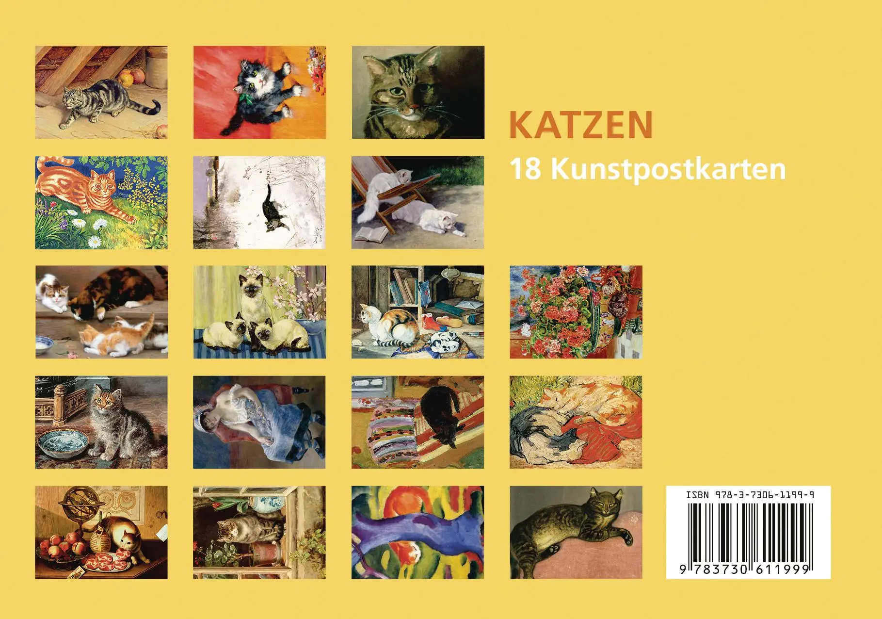 Bild: 9783730611999 | Postkarten-Set Katzen | 18 Kunstpostkarten | Anaconda Verlag | Buch