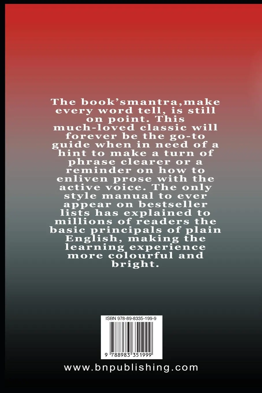 Rückseite: 9788983351999 | The Elements of Style | William Strunk Jr | Taschenbuch | Englisch