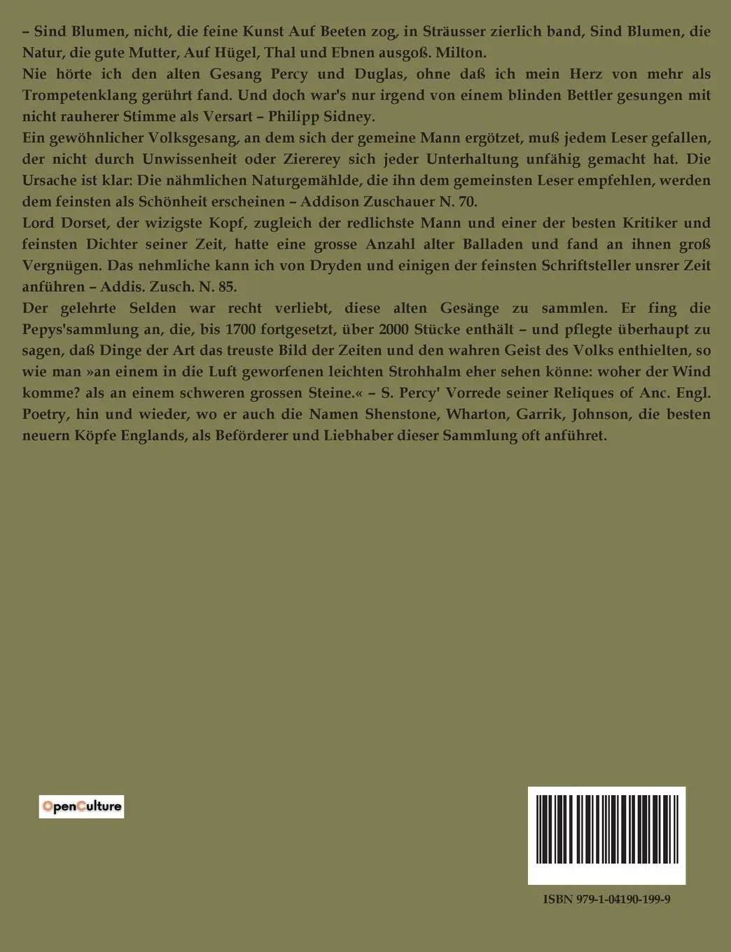 Rückseite: 9791041901999 | Volkslieder | Johann Gottfried Herder | Taschenbuch | 306 S. | Deutsch