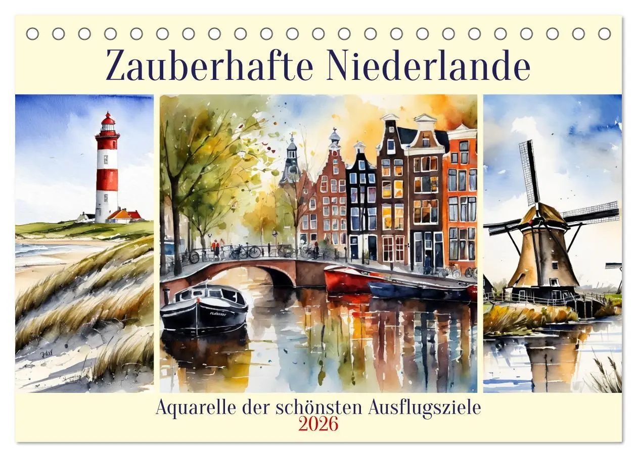 Cover: 9783457362099 | Zauberhafte Niederlande (Tischkalender 2026 DIN A5 quer), CALVENDO...