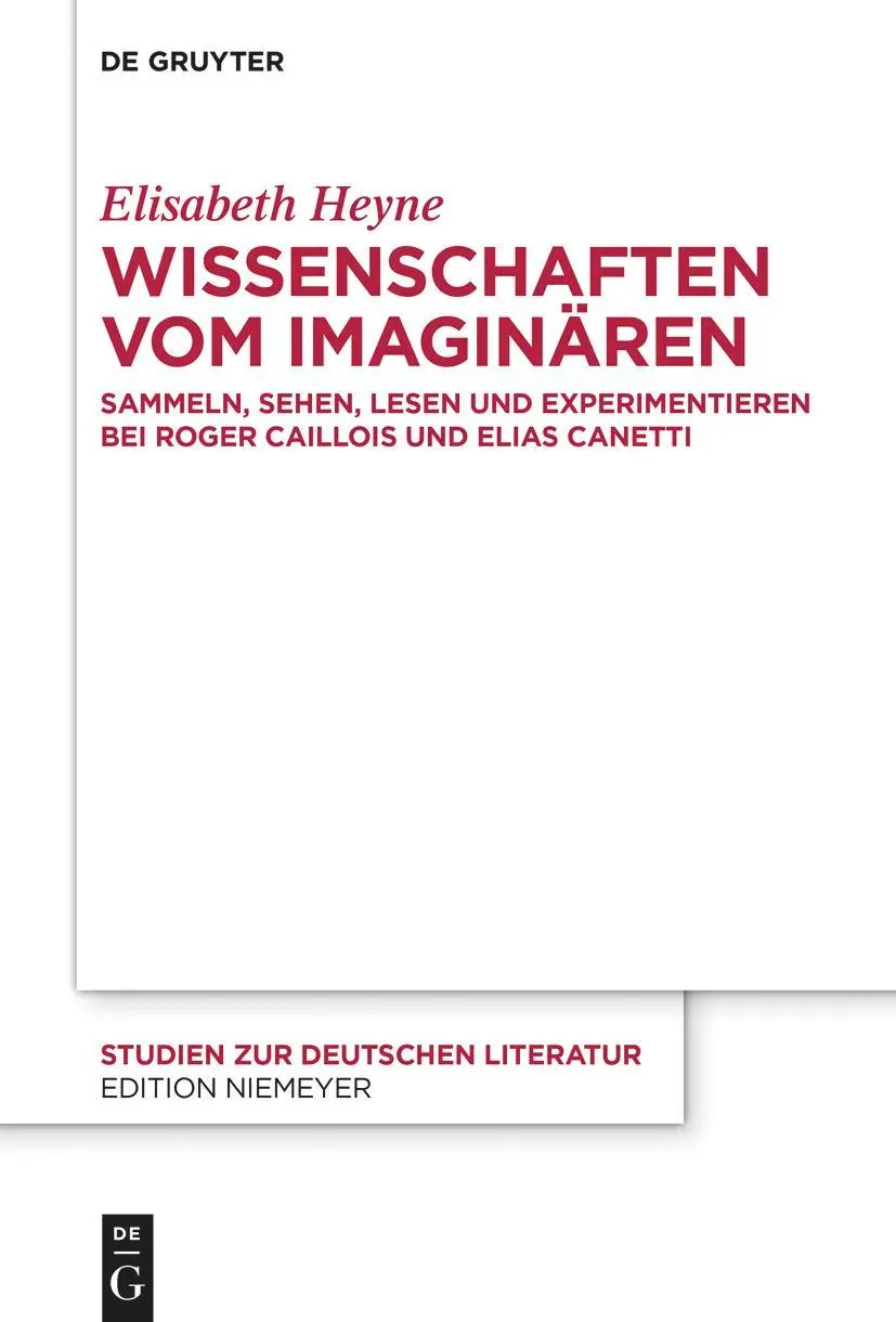 Cover: 9783110992199 | Wissenschaften vom Imaginären | Elisabeth Heyne | Taschenbuch | IX