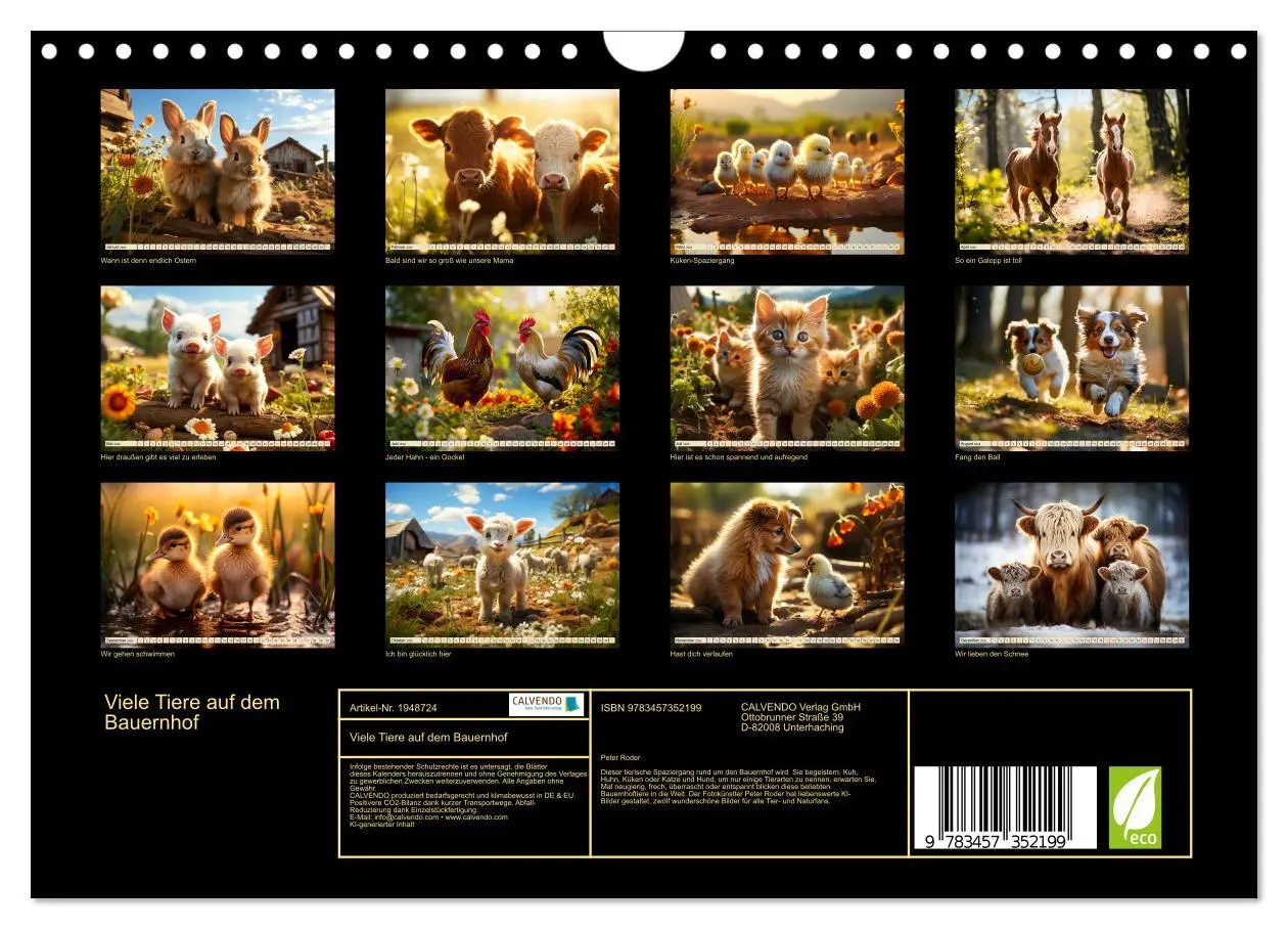Bild: 9783457352199 | Viele Tiere auf dem Bauernhof (Wandkalender 2026 DIN A4 quer),...