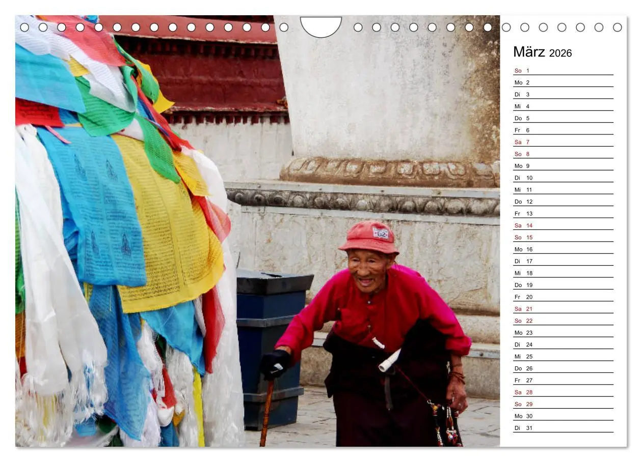 Bild: 9783457892299 | Tibet Momente (Wandkalender 2026 DIN A4 quer), CALVENDO Monatskalender