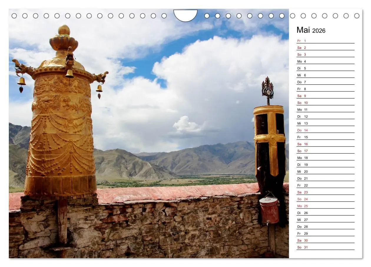 Bild: 9783457892299 | Tibet Momente (Wandkalender 2026 DIN A4 quer), CALVENDO Monatskalender