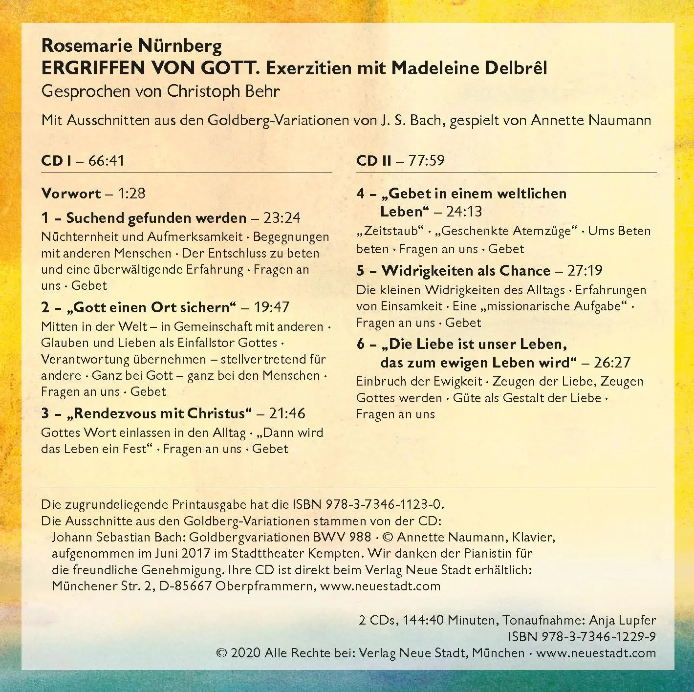 Bild: 9783734612299 | Ergriffen von Gott | Exerztien mit Madeleine Delbrêl | Nürnberg | CD