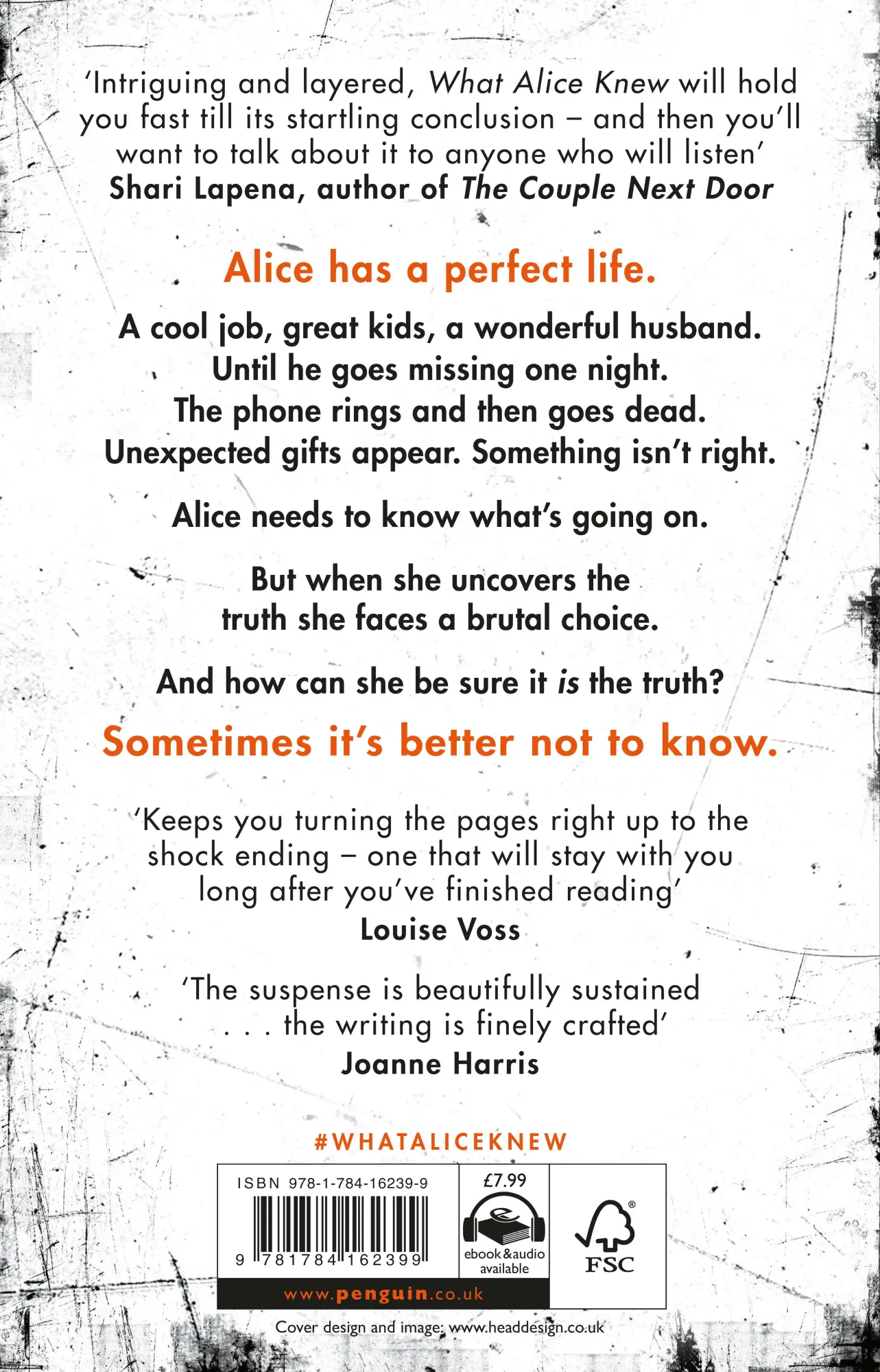 Rückseite: 9781784162399 | What Alice Knew | Ta Cotterell | Taschenbuch | 378 S. | Englisch