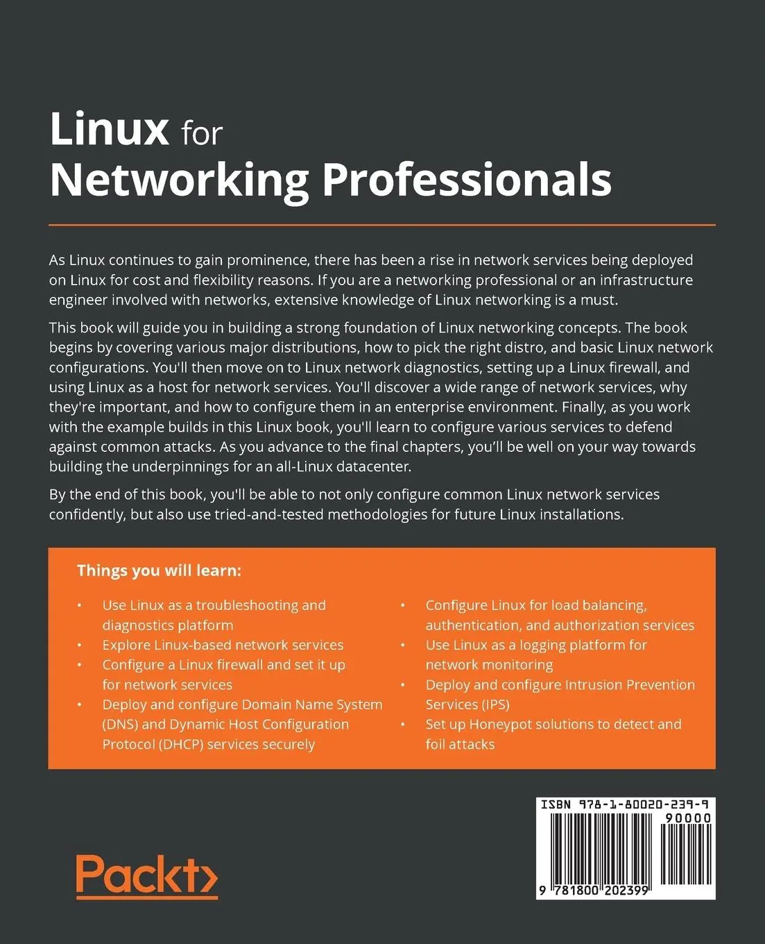 Rückseite: 9781800202399 | Linux for Networking Professionals | Rob Vandenbrink | Taschenbuch