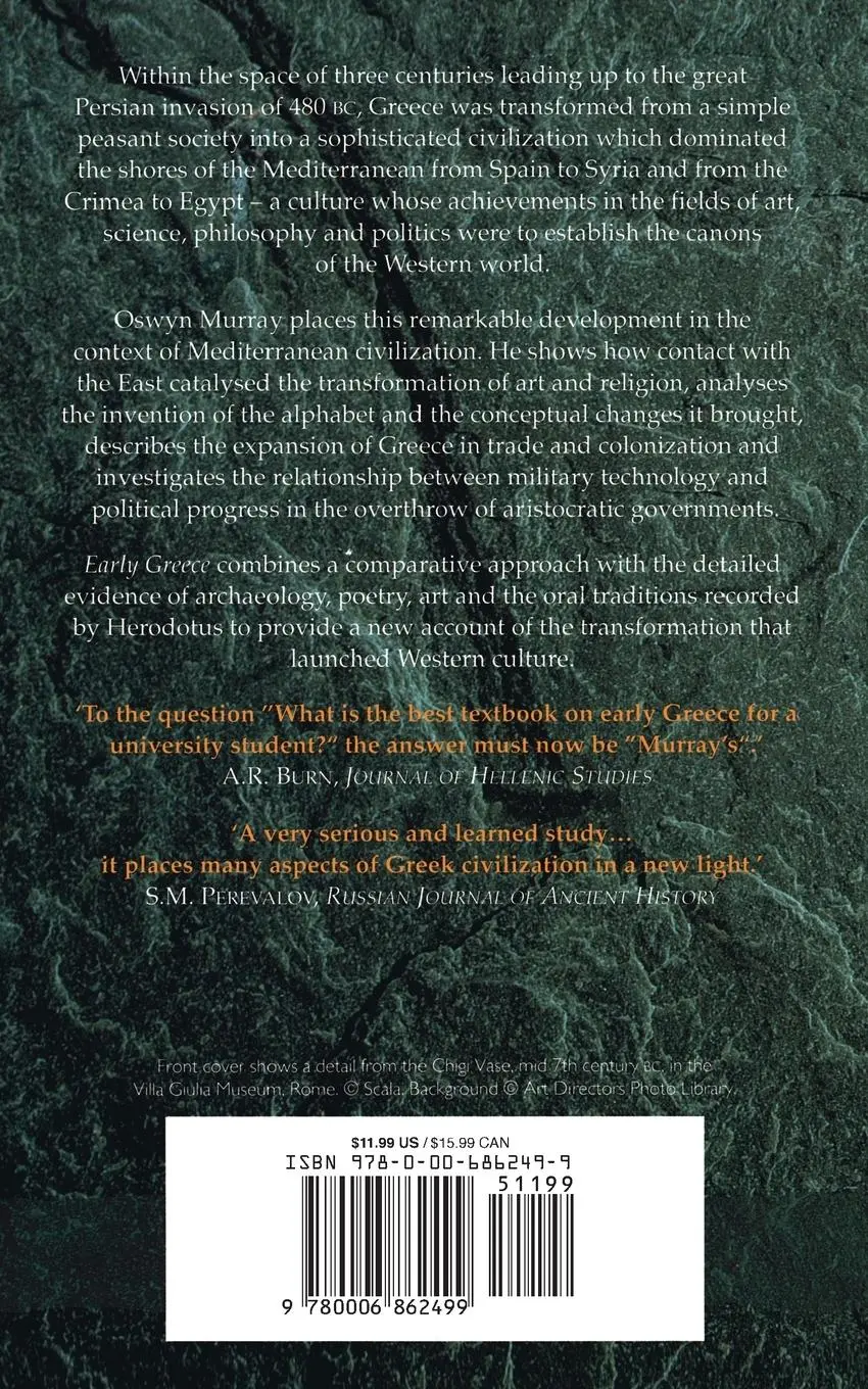 Rückseite: 9780006862499 | Early Greece | Oswyn Murray | Taschenbuch | 368 S. | Englisch | 1993