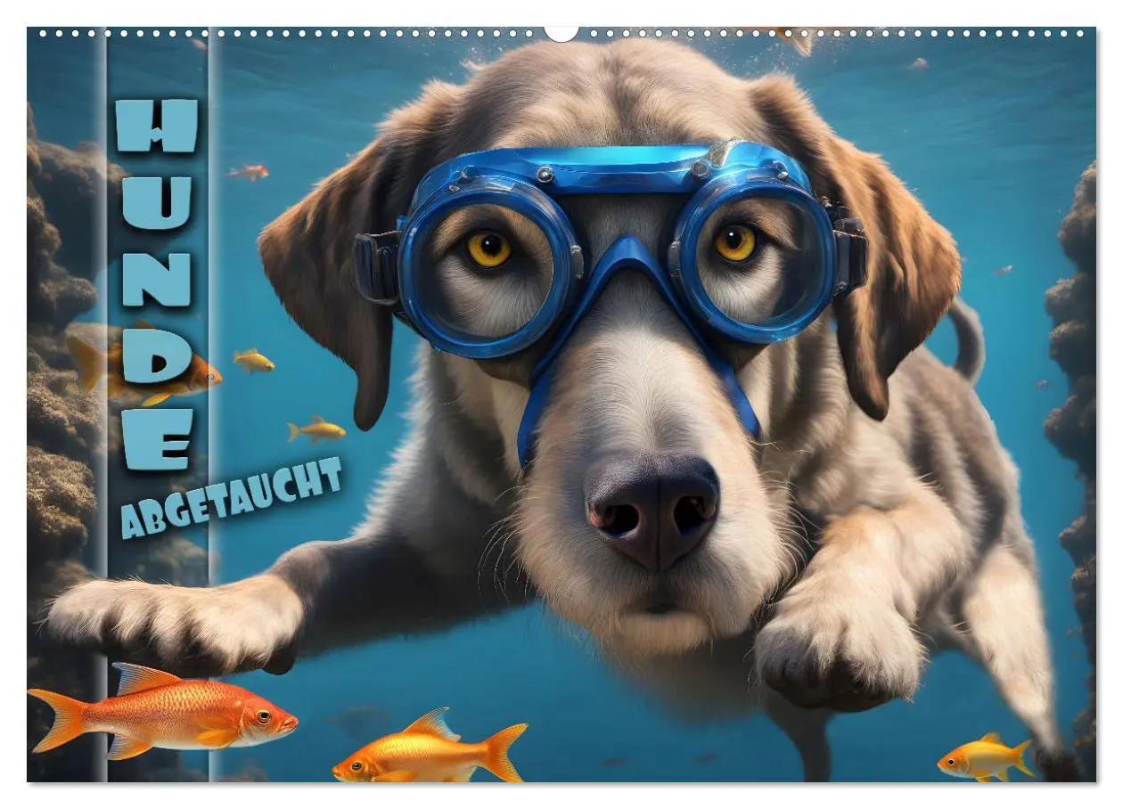 Cover: 9783457492499 | Hunde abgetaucht (Wandkalender 2026 DIN A2 quer), CALVENDO...