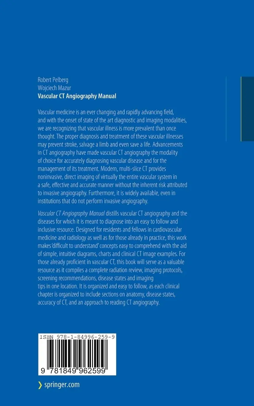Rückseite: 9781849962599 | Vascular CT Angiography Manual | Wojciech Mazur (u. a.) | Taschenbuch
